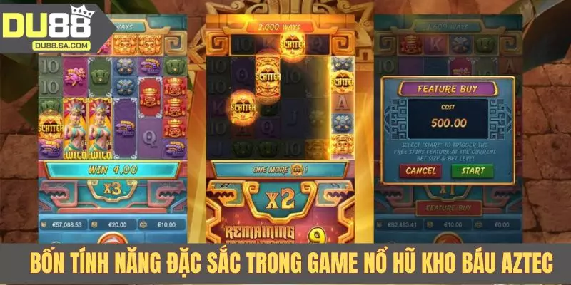 Bốn tính năng đặc sắc trong game nổ hũ Kho Báu Aztec