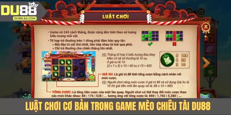 Luật chơi cơ bản trong game Mèo Chiêu Tài DU88 Luật chơi cơ bản trong game Mèo Chiêu Tài DU88