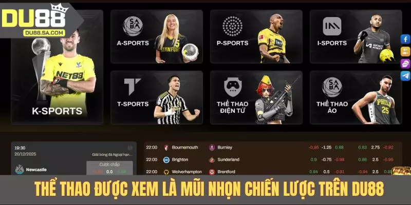 Thể thao được xem là mũi nhọn chiến lược trên DU88 Thể thao được xem là mũi nhọn chiến lược trên DU88